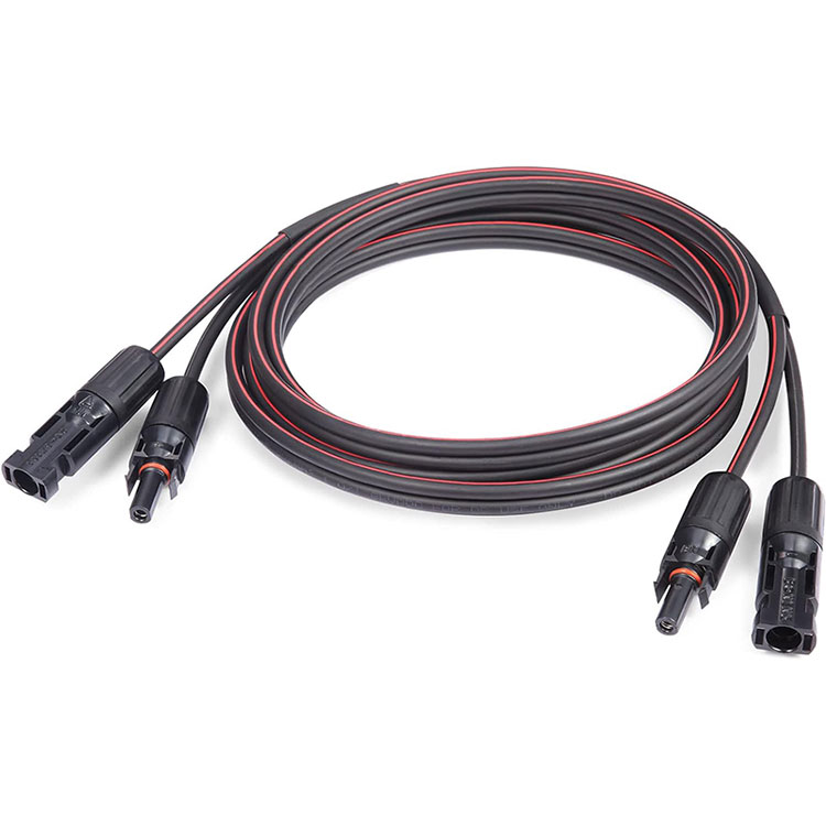 30피트 빨간색과 검은색 트윈 코어 태양광 케이블 10AWG