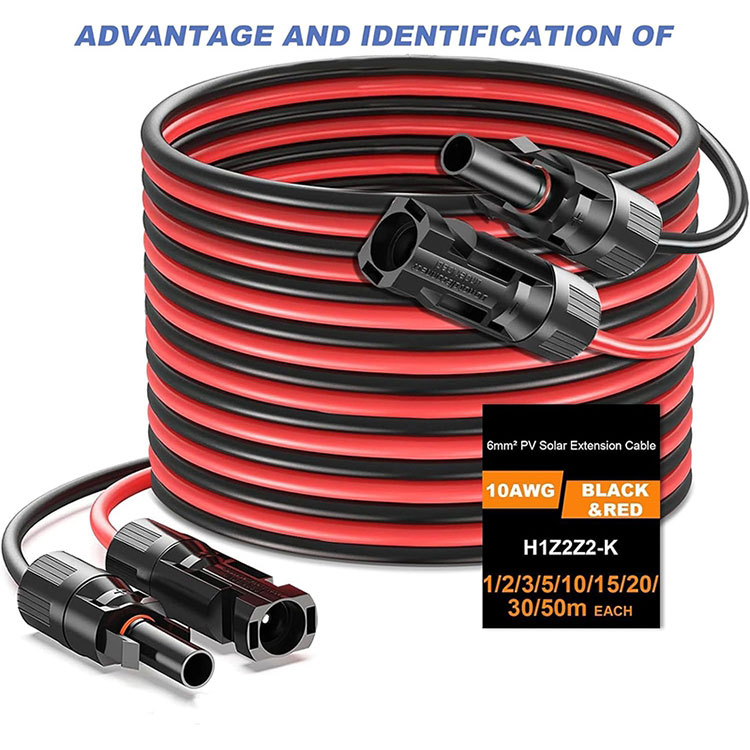 직접 매장 10AWG 태양광 연장 케이블 50Ft